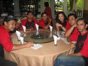 the team out for a fun