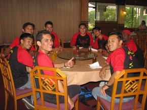 the team out for a fun